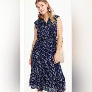 Blue and White Sleeveless J. Crew Mercantile Midi Dress